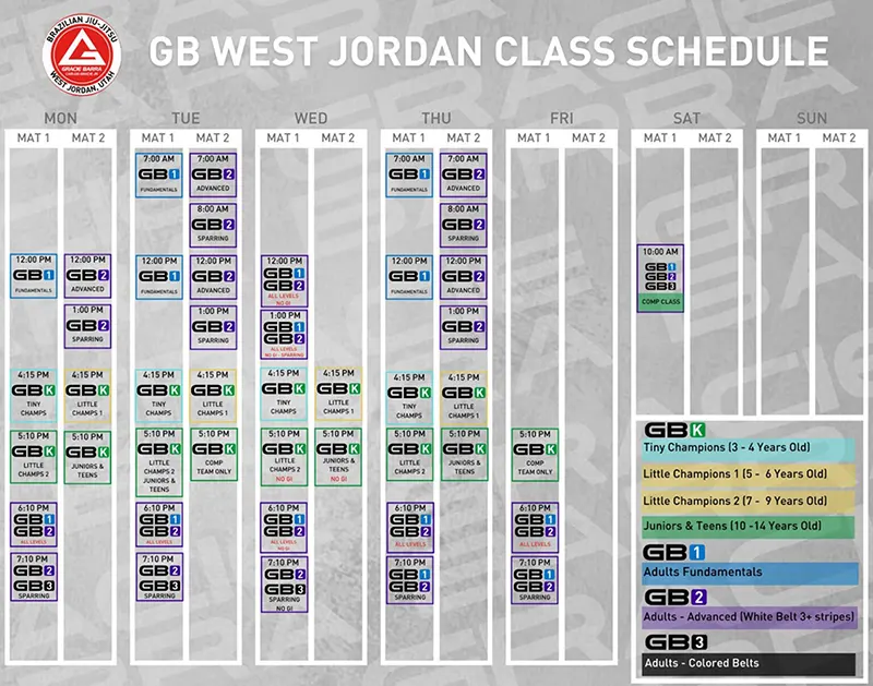 gracie barra west jordan schedule